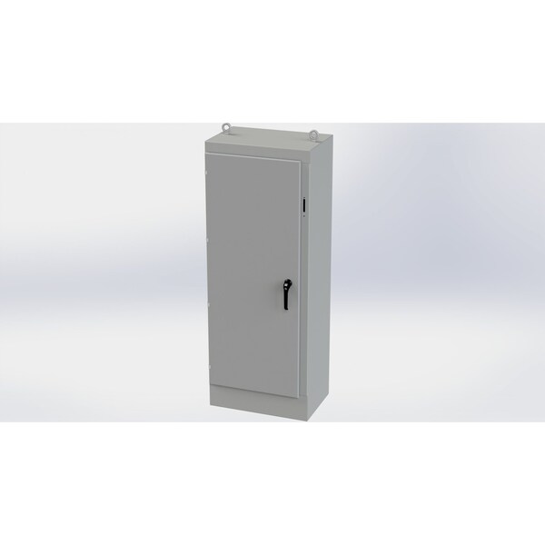 3 Point Latch with Coinproof/Padlock Handle Electrical Enclosures, 72 in H, 18 in D, 27-1/2 in W